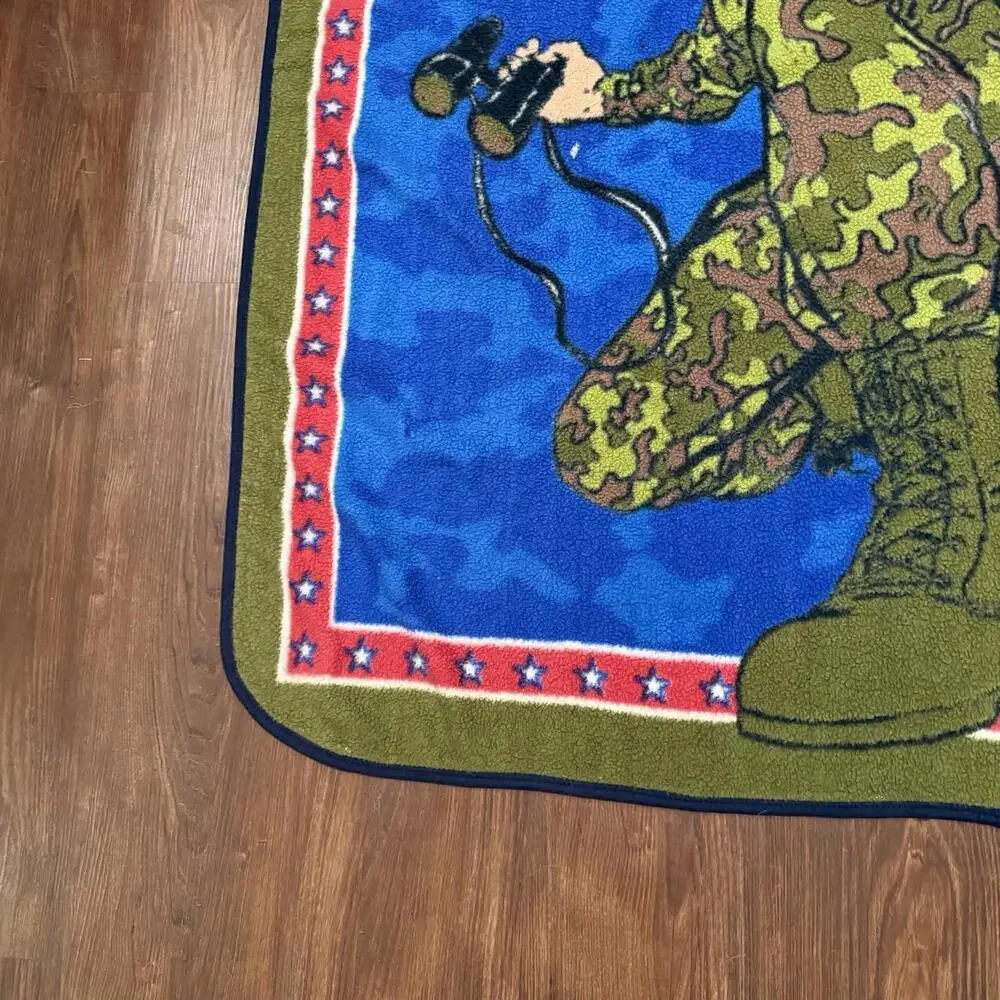 Vintage 90s/00s RARE G.I. JOE Army Military Novelty Promo Blanket Size 58x42‎